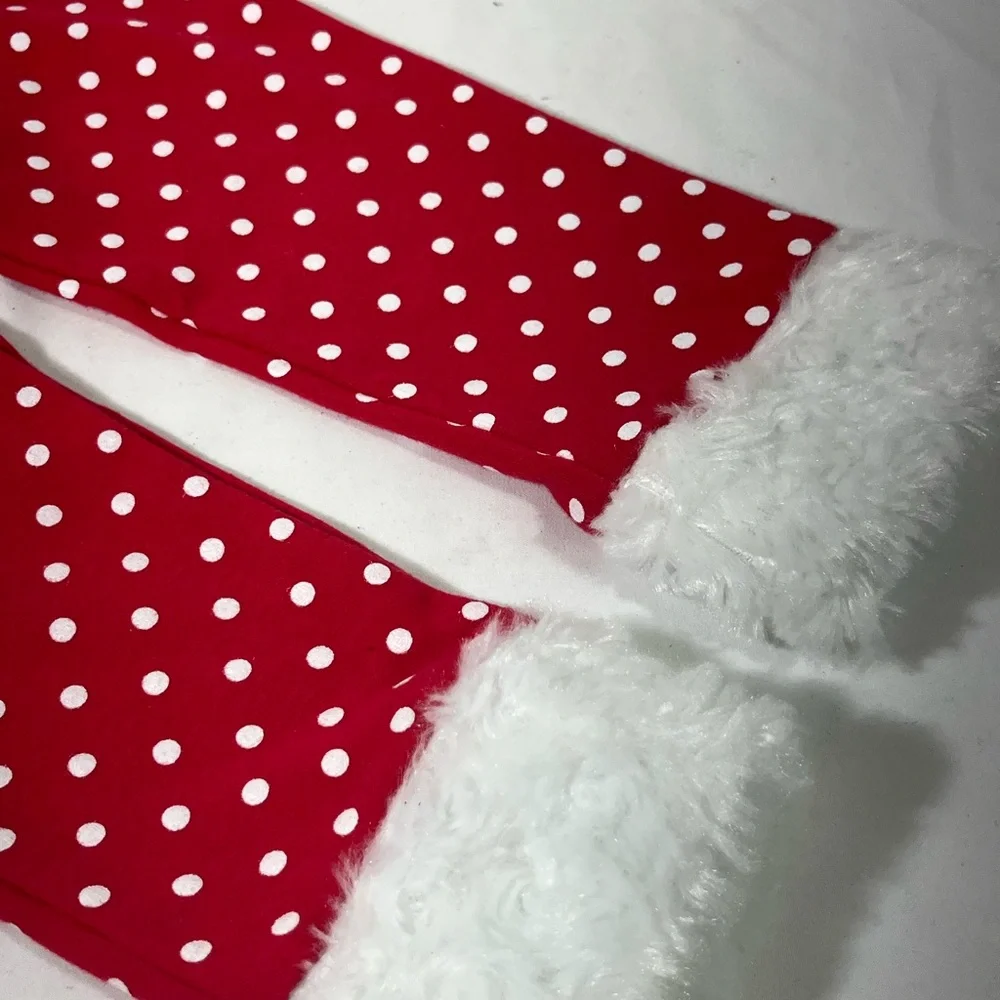 DECORATED ORIGINALS CHRISTMAS LEGGING SET DEER POLKA DOT MILLY W/FUR TRIM 3T NEW